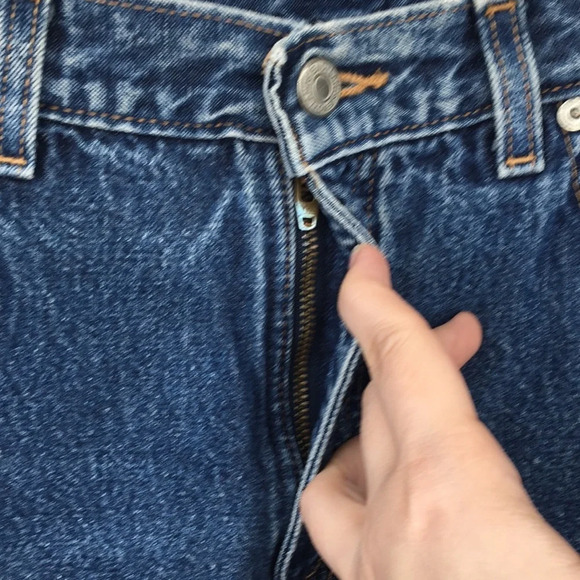 Lands End Mom Jeans Womens 10 Tapered Leg Medium Wash Cotton Denim - Picture 3 of 13